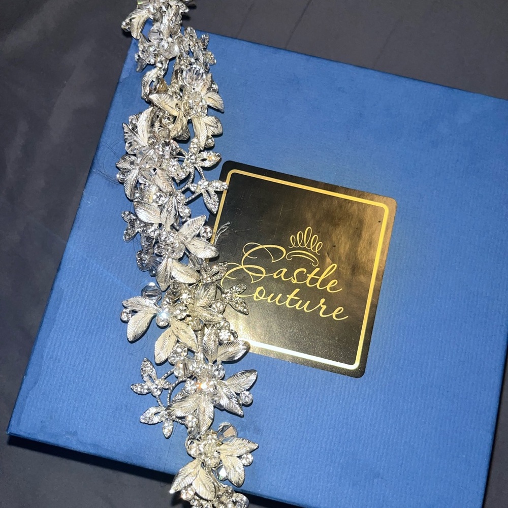 Large crystal head piece worn for my wedding
